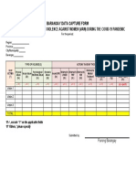 Barangay Data Capture Form: Monitoring of Incidence On Violence Against Women (Vaw) During The Covid-19 Pandemic