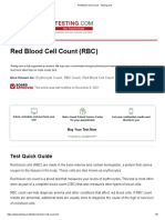 Red Blood Cell Count (RBC) : Test Quick Guide