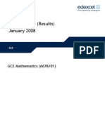 Mark Scheme (Results) January 2008: GCE Mathematics (6678/01)