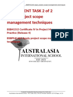 Assessment Task 2 of 2 Apply Project Scope Management Techniques