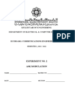 Department of Electrical & Computer Engineering: Experiment No. 2 Ask Modulation