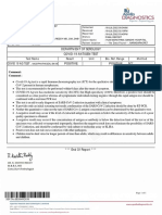 Department of Serology Covid-19 Antigen Test: Covid 19 Ag Test, Test Name Result Unit Bio. Ref. Range Method