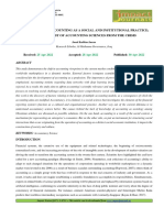 Understanding Accounting As A Social and Institutional Practice Possible Exist of Accounting Sciences From The Crisis