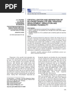 Crystallization and Separation of KCL From Carnallite Ore: Process Development, Simulation and Economic Feasibility