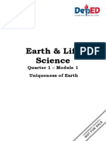 Earth & Life Science: Quarter 1 - Module 1 Uniqueness of Earth