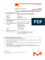 Aceite Mineral Blanco. SDS (SigmaAldrich-Merck)