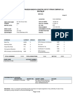 Payslip: Madhya Pradesh Madhya Kshetra Vidyut Vitran Company LTD