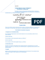 Chemistry Notes For Class 12 Chapter 9 Coordination Compounds