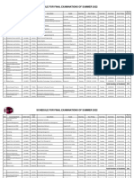 Final Exam Summer 2022 Schedule