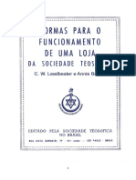 Leadbeater, C. W. e Besant, Annie - Normas para o Funcionamento de Uma Loja Da Sociedade Teosófica