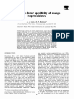 Hydrogen Donor Specificity of Mango Isoperoxidases: Food Chemistry