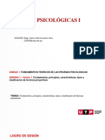 Pruebas Psicológicas I: DOCENTE: Mag. Carla Lizeth Escudero Vilca C18345@utp - Edu.pe