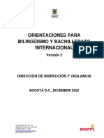 Orientaciones para Bilinguismo y Bachillerato Internacional