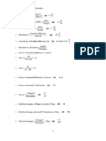 Formulae and SI Unit Summary