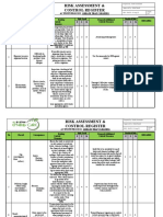 Risk Assessment & Control Register - Grease Trap Cleaning