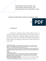 A Teoria Do Conhecimento Sensível em Tomás de Aquino