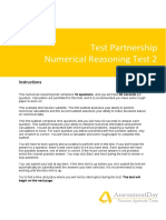 Test Partnership Numerical Reasoning Test 2: Assessmentday