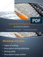 Descriptive Writing Workshop: By: Zahraa M Abdullah