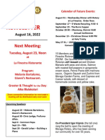 Moraga Rotary Newsletter August 16 2022