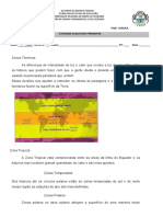 Atividade Avaliativa - Zonas Térmicas.