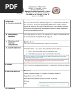 I. Objectives A. Content Standards: Mandurriao National High School Lesson Plan For English Grade 10