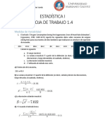 Estadística I - HT 1.4 Medidas de Variabilidad