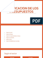 Clasificacion de Los Presupuestos