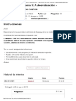 ? Semana 1 - Tema 1 - Autoevaluación - Calificación de Los Costos - COSTOS Y PRESUPUESTOS (36167)