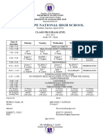 Guadalupe National High School: Class Program (F2F)