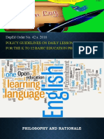 Deped Order No. 42 S. 2016: Policy Guidelines On Daily Lesson Preparation For The K To 12 Basic Education Program