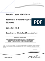 Tutorial Letter 101/3/2019: Techniques in Trial and Litigation