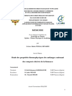 Etude - Des - Proprietes - Thermophysiques - Des - Melanges - Contenant - Des - Composes - Derives - de - La Biomasse