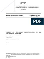 Nte Inen 1727-2011 Vidrios de Seguridad. Determinación de La Transmisión Luminosa