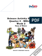 Science Activity Sheet Quarter 4 - MELC 2 Week 2: Uses of Water