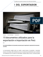 15 Documentos Utilizados para La Exportación e Importación en Perú