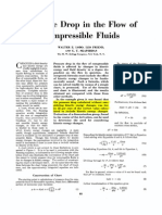 Pressure Drop in The Flow of Compressible Fluids