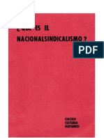 ¿QUE ES EL NACIONALSINDICALISMO Circulo Cultural Hispanico de Barcelona