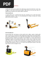 Transpalette Manuel Ou Électrique:: Manual Pallet Jack