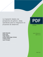 La Migracion Desde Una Perspectiva de Genero Ideas Operativas para Su Integracion en Proyectos de Desarrollo