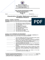 Department of Education: Learning Activity Worksheets (LAW) Practical Research 2 Grade 12