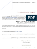 Tutela Cautelar Antecedente Novo CPC (Petição) Arrolamento