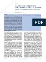 Identification and Screening of Microorganisms Common in Poultry Manure