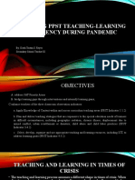 Enhancing PPST Teaching-Learning Competency During Pandemic: By: Keith Tristan S. Reyes Secondary School Teacher III