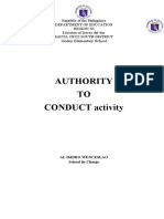 Authority TO CONDUCT Activity: Godoy Elementary School