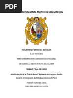 La Patria Nueva de Leguía en La Prensa Limeña Durante El Centenario de La Independencia Del Perú