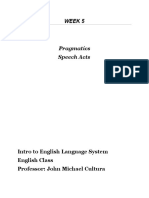 Week 5: Intro To English Language System English Class Professor: John Michael Cultura