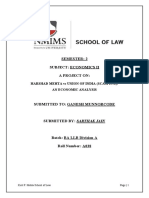 Semester: 2 Subject: Economics II A Project On:: Harshad Mehta Vs Union of India (Scam 1992) : An Economic Analysis