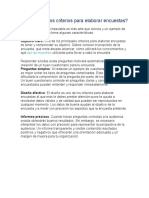 Cuáles Son Los Criterios para Elaborar Encuestas