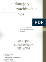 Manejo y Conservación de La Voz