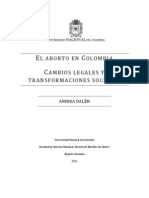 El Aborto en Colombia. Cambios Legales y Transformaciones Sociales